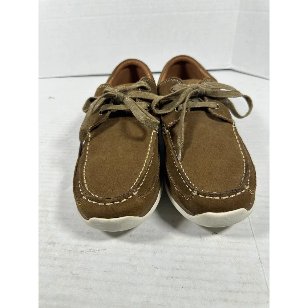 Propet Pomeroy Mens Brown Leather Boat Shoes MCA082S Size 11.5 M
